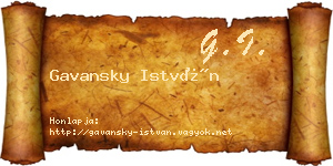 Gavansky István névjegykártya