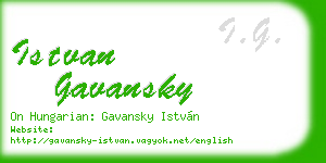 istvan gavansky business card