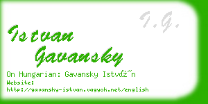 istvan gavansky business card